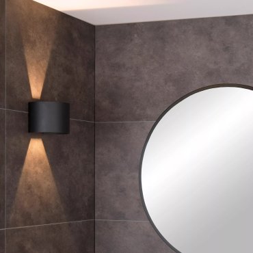 Lucide Axi Round - Wandleuchte mit 2 verstellbaren Strahlen - 13,5 x 11,5 x 10 cm - 6W LED inkl. - schwarz