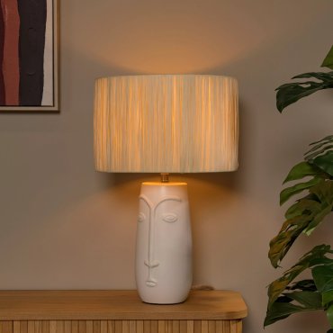 Lucide Viso - Tischleuchte - Ø 36 x 56 cm - beige und weiß