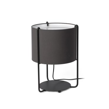 Faro Drum - Tischleuchte - Ø 30 x 43 cm - schwarz und grau