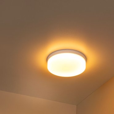 Lucide Biskit - Deckenleuchte mit Bewegungssensor - Ø 28 x 7,5 cm - 18W LED inkl. - IP44 - weiß