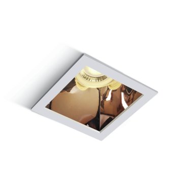 ONE Light Chill Out - Einbaustrahler - 84 x 84 mm, 76 x 76 mm Einbaumaß - weiß und kupfer