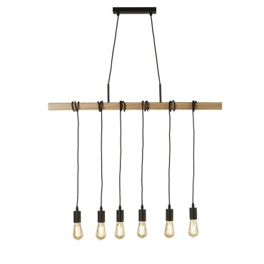 Searchlight Woody - Hängeleuchte - 100 x 150 cm - schwarz und braun