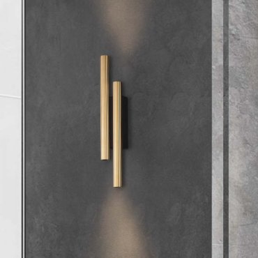 Nova Luce Paron - wandleuchte - 5,5 x 38 x 7 cm - 15W LED inkl. - Sand schwarz und gold