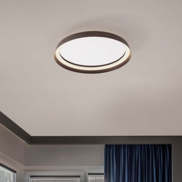 Nova Luce Ormi - Deckenleuchte - Ø 45 x 7 cm - 38W dimmbar LED inkl. - gebürstetes Kaffeebraun