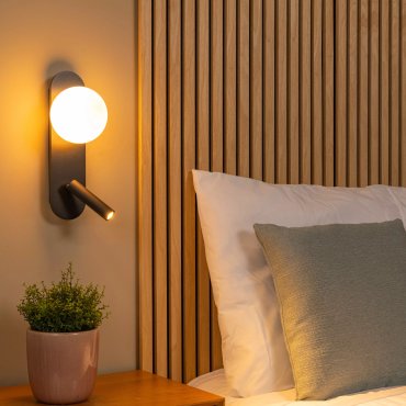 Lucide Kelly - Nachttischlampe - 12 x 14,8 x 32 cm - 3,5W LED inkl - schwarz