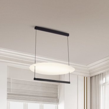 Nova Luce Diona - Hängelampe - Ø 80 x 160 cm - 55W dimmbar LED incl. - sand schwarz und weiß