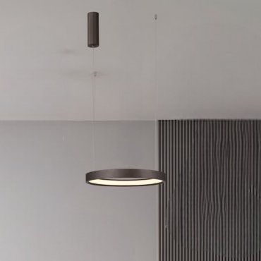 Nova Luce Perrine - Hängelampe - Ø 40 x 150 cm - 22W dimmbar LED inkl. - gebürstetes Kaffeebraun