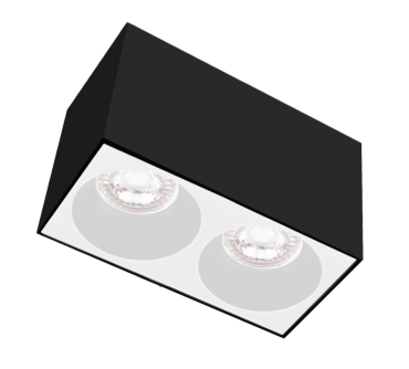 Century Italia Essenza Cube - Aufbaustrahler 2L - 16 x 8 x 9,8 cm - weiß und schwarz