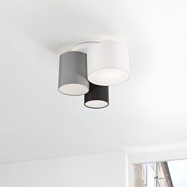 Nova Luce - Bryson - deckenleuchte - Ø 35 x 21 cm - schwarz, weiß und grau