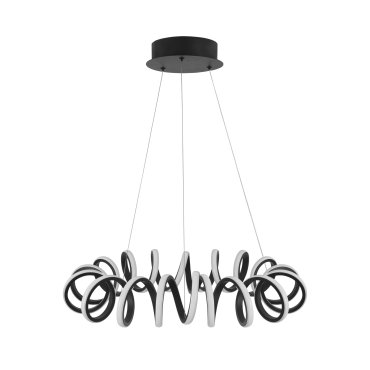 Nova Luce Zinia - Pendelleuchte - Ø 60 x 150 cm - 45W LED inkl. - sand schwarz