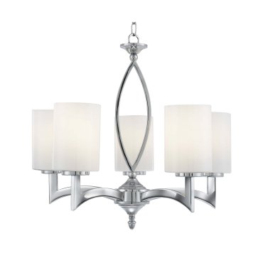 Searchlight Gina - Kronleuchter - Ø 48 x 100 - Chrom und Weiß