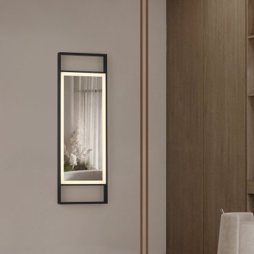 Nova Luce Doul - Spiegel mit Beleuchtung - 40 x 120 x 5 cm - 37W LED inkl. - IP44 - eloxiertes schwarz