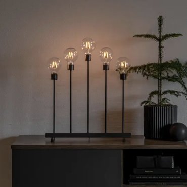 AUSSTELLUNGSSTÜCK - Konstsmide Weihnachtsbeleuchtung - Kandelaber - 45 x 13 x 54 cm - mattschwarz