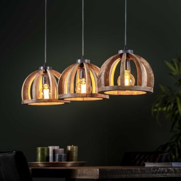 Vico Wooden Bars - Hängeleuchte - 30 x 120 x 150 cm - Mangoholz