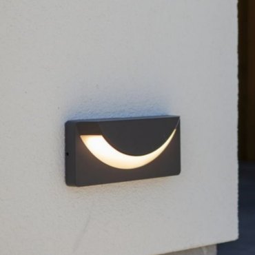 Lutec Lups - Außenwandleuchte - 23,1 x 10,1 x 4,8 cm - 14W LED inkl - IP54 - dunkelgrau