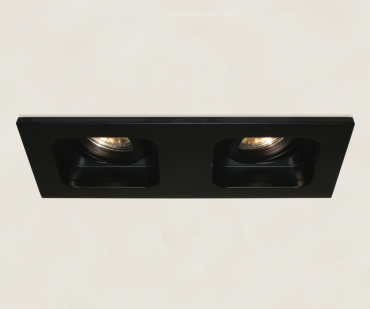 Artdelight Moggio - Einbaustrahler - 200 x 100 mm, 2 x Ø 89 mm Einbaumaß - schwarz