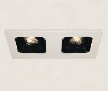 Artdelight Moggio - Einbaustrahler - 200 x 100 mm, 2x Ø 89 mm Einbaumaß - weiß/schwarz