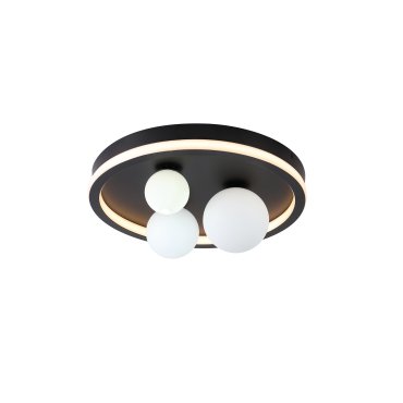 Searchlight Trident - Deckenleuchte - Ø 40 x 16 cm - 24W LED inkl. - schwarz und opal
