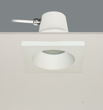 Artdelight Bados - Einbaustrahler 1L - 95 x 95 mm , Ø 84 mm Einbaumaß - IP65 - weiß