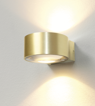 Artdelight Hudson - Wandleuchte - 10,5 x 11,8 x 6,5 cm - 2 x 4W dimmbare LED inkl. - IP54 - gebürstetes Gold