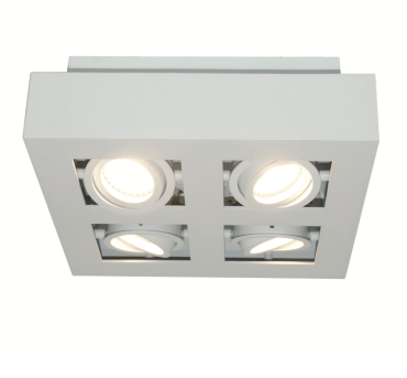 Artdelight Bosco - Aufbaustrahler 4L - 25 x 25 x 8,6 cm - weiß