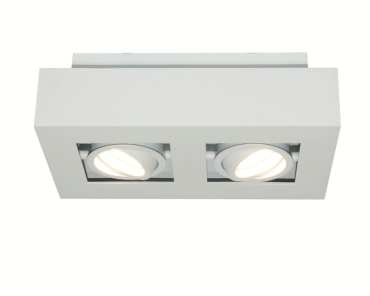 Artdelight Bosco - Aufbaustrahler 2L - 25 x 14 x 8,6 cm - weiß