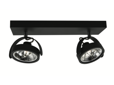 Artdelight Wajer - Aufbaustrahler 2L - 40 x 12 x 14 cm - 2 x 3,5W dimmbare LED inkl - schwarz