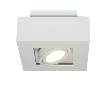 Artdelight Bosco - Aufbaustrahler 1L - 14 x 14 x 8,6 cm - weiß