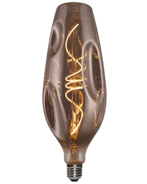 Daylight Italia Bumped Bottle LED-Lampe - Ø 11 x 30,7 cm - E27 - 5W dimmbar - 1800K - geräuchert