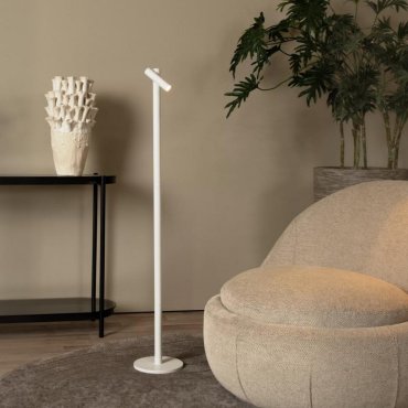 Lucide Antrim - Wiederaufladbare Leselampe - 3 x 20 x 120 cm - 2.2W dimmbare LED inkl - IP54 - Mit kabelloser Ladestation - weiß