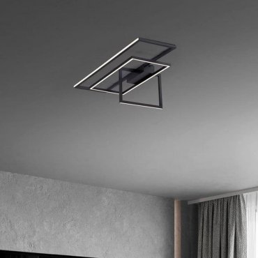 Nova Luce Clea - Deckenleuchte - 92 × 38,5 × 26 cm - 31W dimmbares LED inkl. sand-schwarz