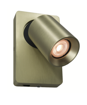 Artdelight Megano - Wandleuchte mit Schalter - 10 x 12 x 16 cm - matt gold