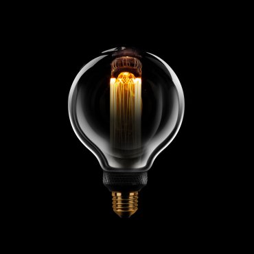 ETH Globe LED Filament - Ø 9,5 cm - E27 - 3 Stufen dimmbar - 5W - 1800K - geräuchert und transparent