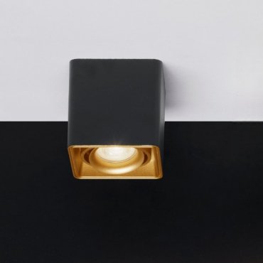 Nova Luce Nami - Aufbaustrahler - 11 x 11 x 10 cm - schwarz und gold