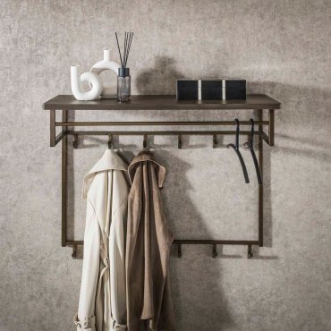 Vico Ferro - garderobe mit wandregal - 100 x 33 x 80 cm - antikes bronze
