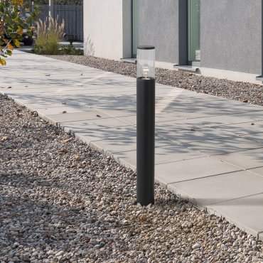Nova Luce Zosia - Gartenpfosten - Ø 9 x 80 cm - IP65 - dunkelgrau