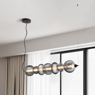Nova Luce Bally - Hängelampe - 117 x 125 x 19,5 cm - 40W dimmbar LED inkl. - matt schwarz und rauchgrau