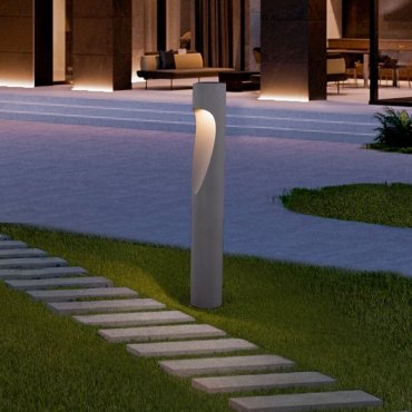 Nova Luce Nodino - Gartenpfosten - Ø 18 x 75 cm - 6W LED inkl. - IP65 - grau