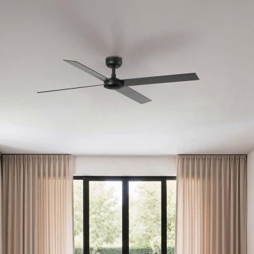 Faro Rudder L 4 - deckenventilator - Ø 132 cm - matt schwarz und dunkles walnussholz