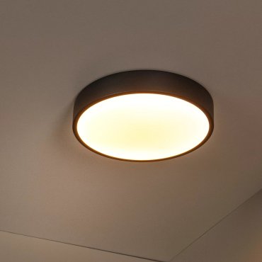 Lucide Unar - Deckenleuchte - Ø 30 x 5 cm - 18W dimmbare LED inkl - 3 Stufen Dimmer - schwarz