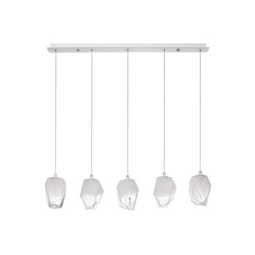 Nova Luce Ice - Hängeleuchte - 84 x 12 x 180 cm - weiß und transparent