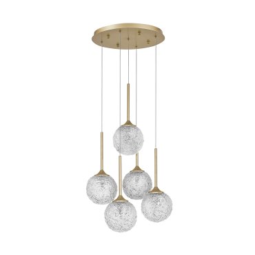 Nova Luce Mirano - Pendelleuchte - Ø 42 x 180 cm - Messing gold und transparent