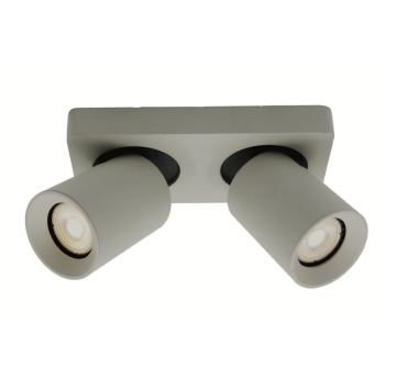 Artdelight Megano - Aufbaustrahler 2L - 20 x 10 x 11,5 cm - seidengrau
