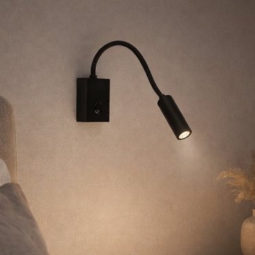 Nova Luce Madison - wandleuchte mit schalter - 8 x 8 x 32 cm - 3W LED inkl. - schwarz