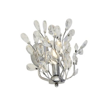Searchlight Bouquet - Wandleuchte mit Zugschalter - 26 x 19 x 28 cm - Chrom und transparent