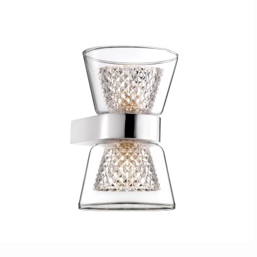 Nova Luce Boccale - Wandleuchte - 12,6 x 12 x 18 cm - 2 x 33W Halogen inkl. - Chrom und transparent