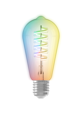 Calex Smart Rustic LED-Lampe – Ø 6,4 x 14,2 cm – E27 – 4,9W – Dimmfunktion und einstellbare Lichtfarbe per App – 1800 bis 3000K – RGB + W