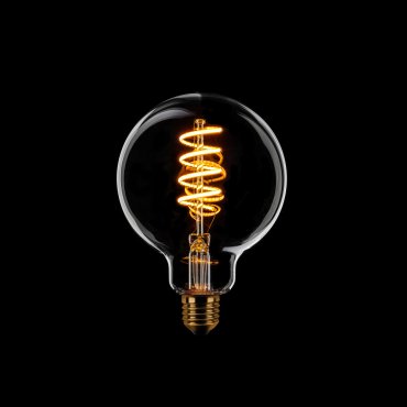 ETH Globe Spiral LED Filament - Ø 9,5 cm - E27 - 3 Stufen dimmbar - 7W - 1800K - transparent