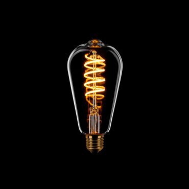ETH Edison Spiral LED Glühfaden ST64 - E27 - 8W dimmbar - 1800K - transparent