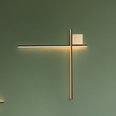 Nova Luce Cross - wandleuchte - 80 x 80 x 4 cm - 20W LED inkl. - gebürstetes gold und Sand schwarz